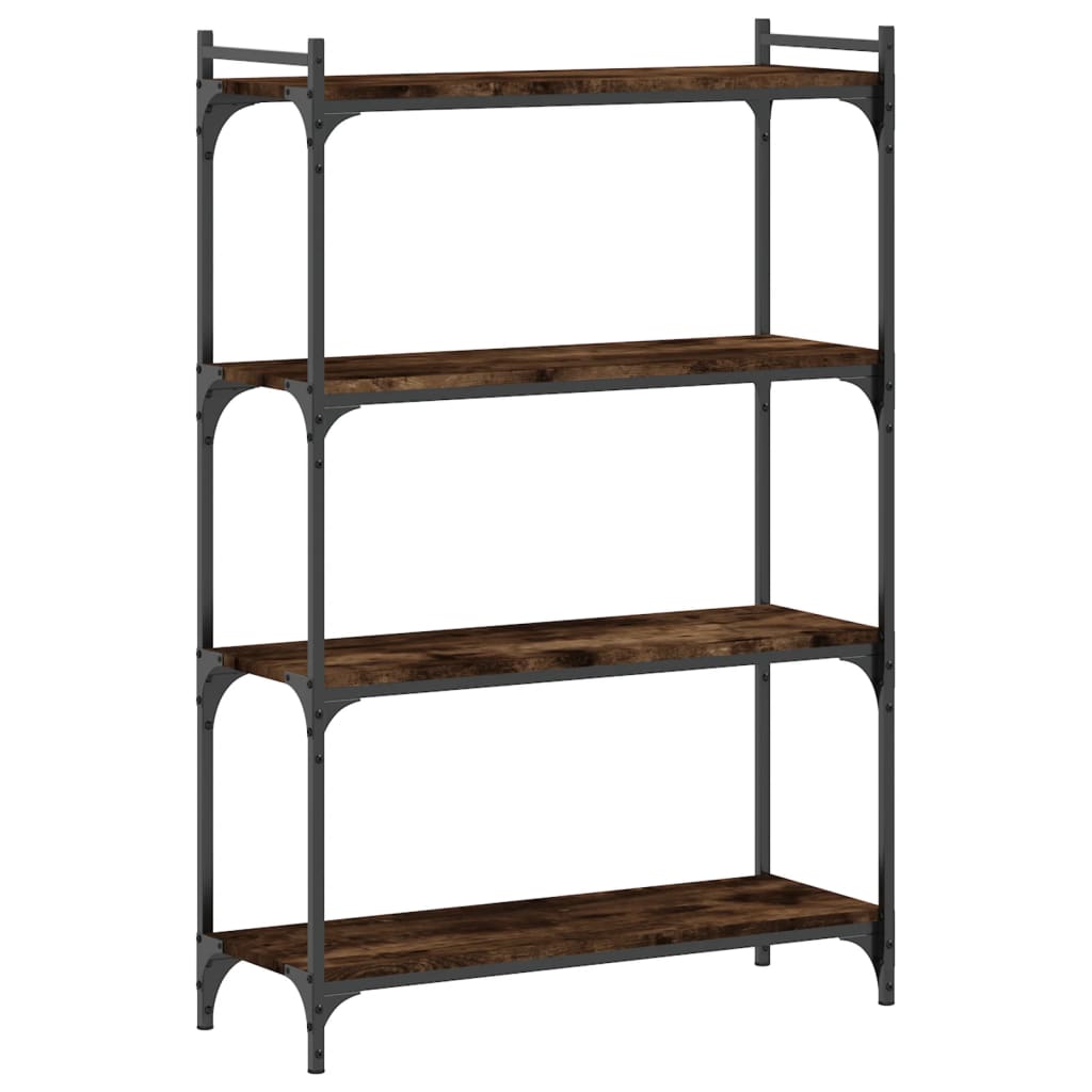 Bibliothèque 4 niveaux chêne fumé 80x30x120cm bois d'ingénierie Bibliothèques vidaXL