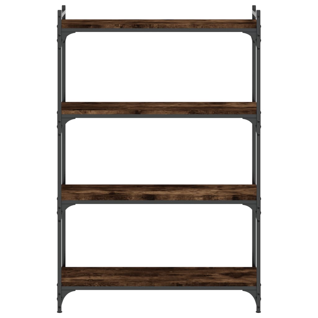 Bibliothèque 4 niveaux chêne fumé 80x30x120cm bois d'ingénierie Bibliothèques vidaXL