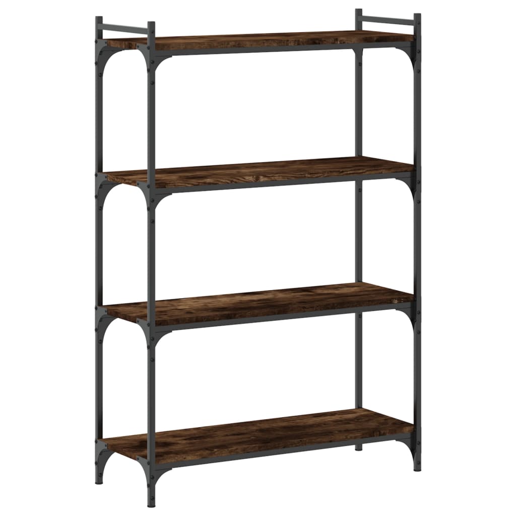 Bibliothèque 4 niveaux chêne fumé 80x30x120cm bois d'ingénierie Bibliothèques vidaXL