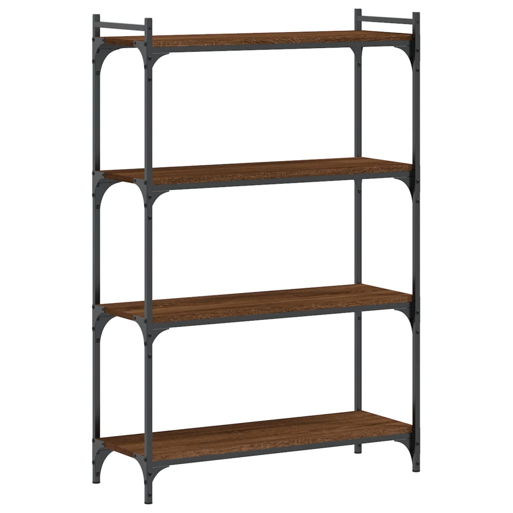 Bibliothèque 4 niveaux chêne marron 80x30x120cm bois ingénierie - XIOS