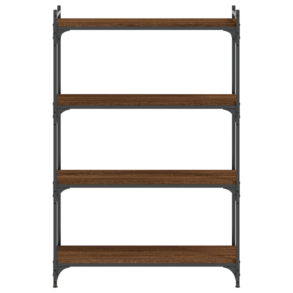 Bibliothèque 4 niveaux chêne marron 80x30x120cm bois ingénierie - XIOS