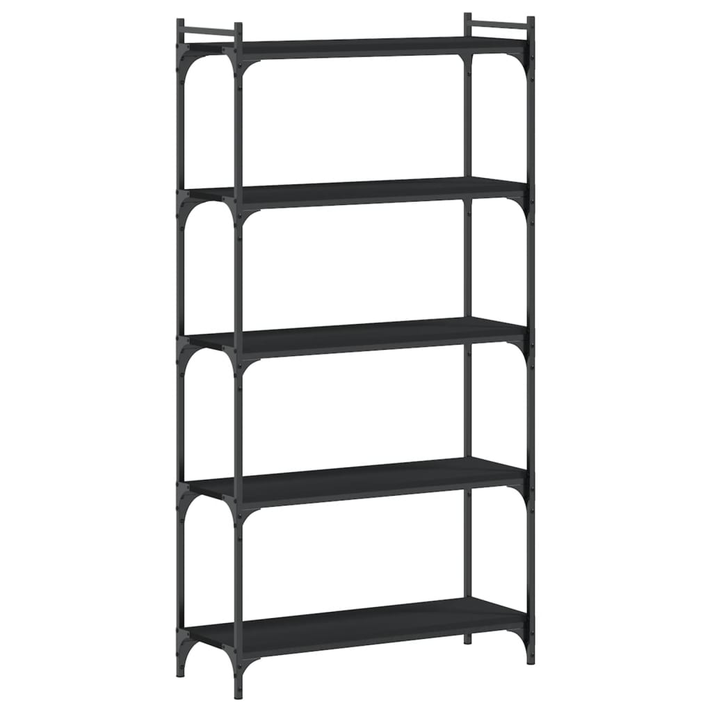 Bibliothèque 5 niveaux noir 80x30x154 cm bois d'ingénierie - XIOS