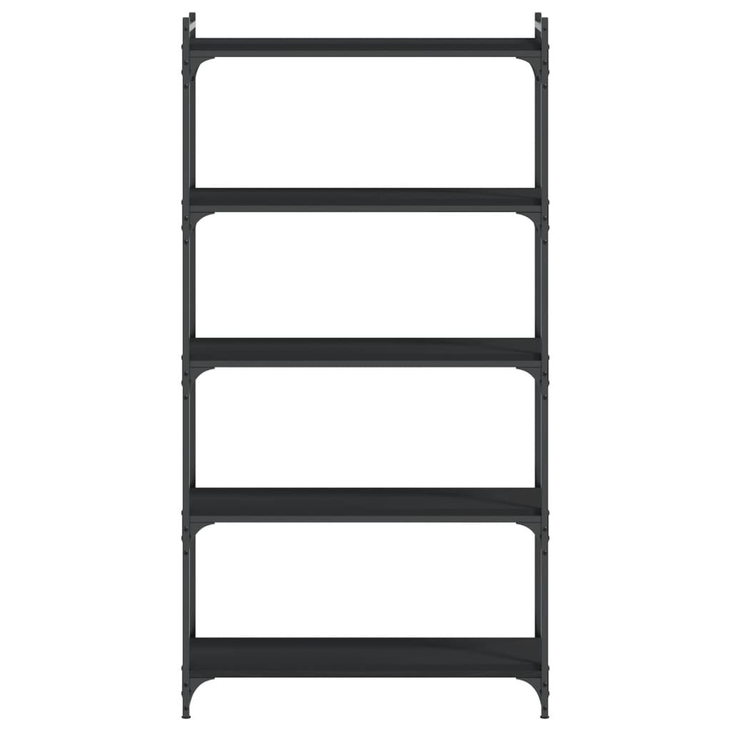 Bibliothèque 5 niveaux noir 80x30x154 cm bois d'ingénierie - XIOS