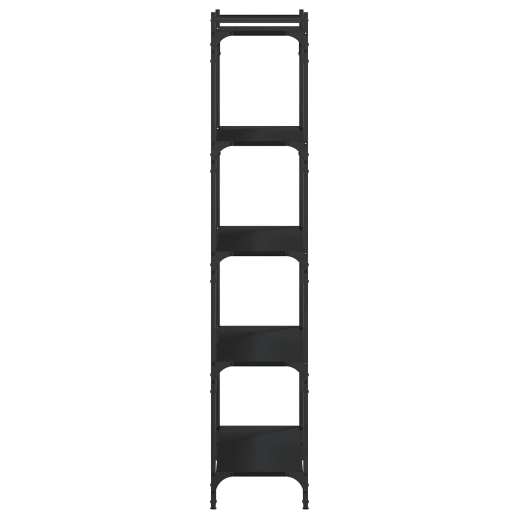 Bibliothèque 5 niveaux noir 80x30x154 cm bois d'ingénierie - XIOS