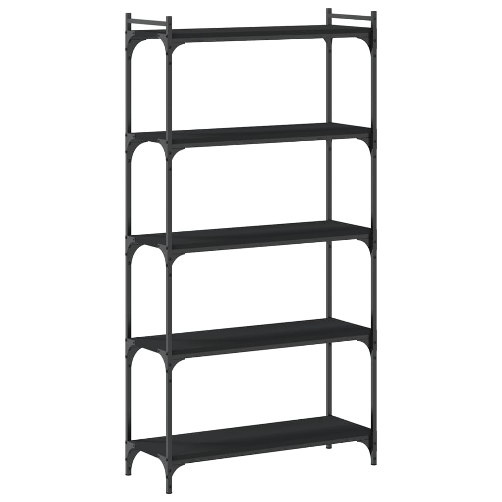 Bibliothèque 5 niveaux noir 80x30x154 cm bois d'ingénierie - XIOS
