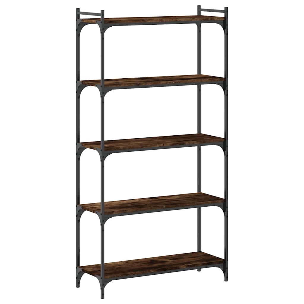 Bibliothèque 5 niveaux chêne fumé 80x30x154cm bois d'ingénierie - XIOS