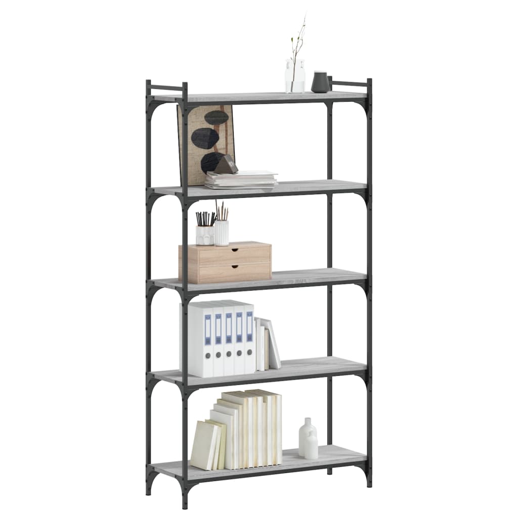 Bibliothèque à 5 niveaux sonoma gris 80x30x154 cm - XIOS
