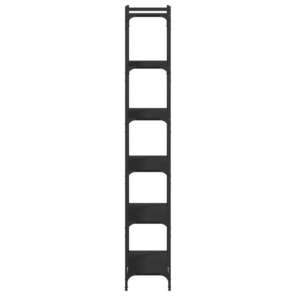 Bibliothèque 6 niveaux noir 80x30x188 cm bois d'ingénierie - XIOS