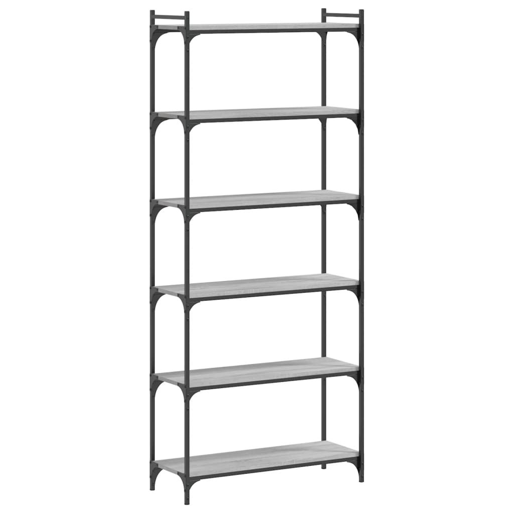 Bibliothèque 6niveaux sonoma gris 80x30x188cm bois d'ingénierie - XIOS