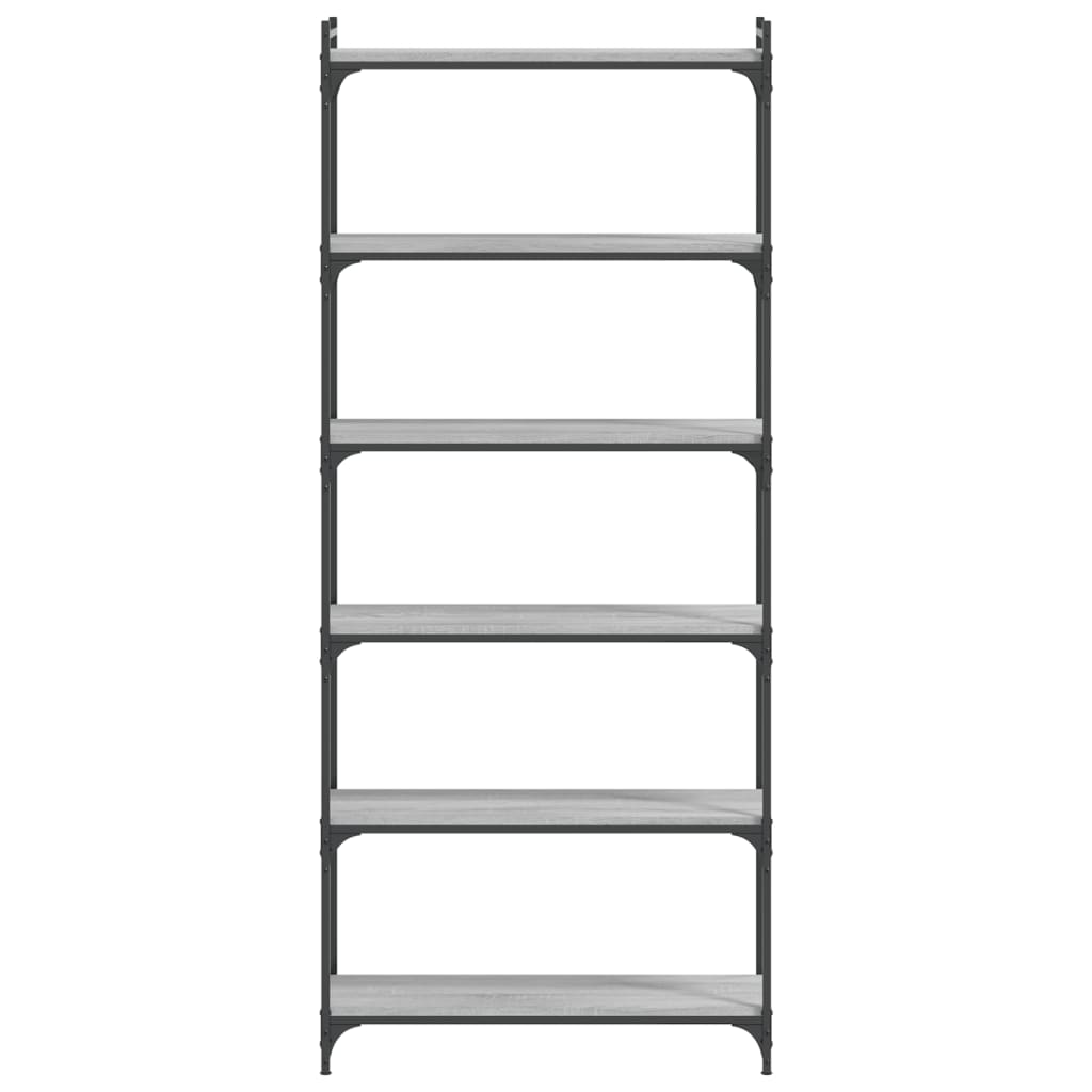 Bibliothèque 6niveaux sonoma gris 80x30x188cm bois d'ingénierie - XIOS