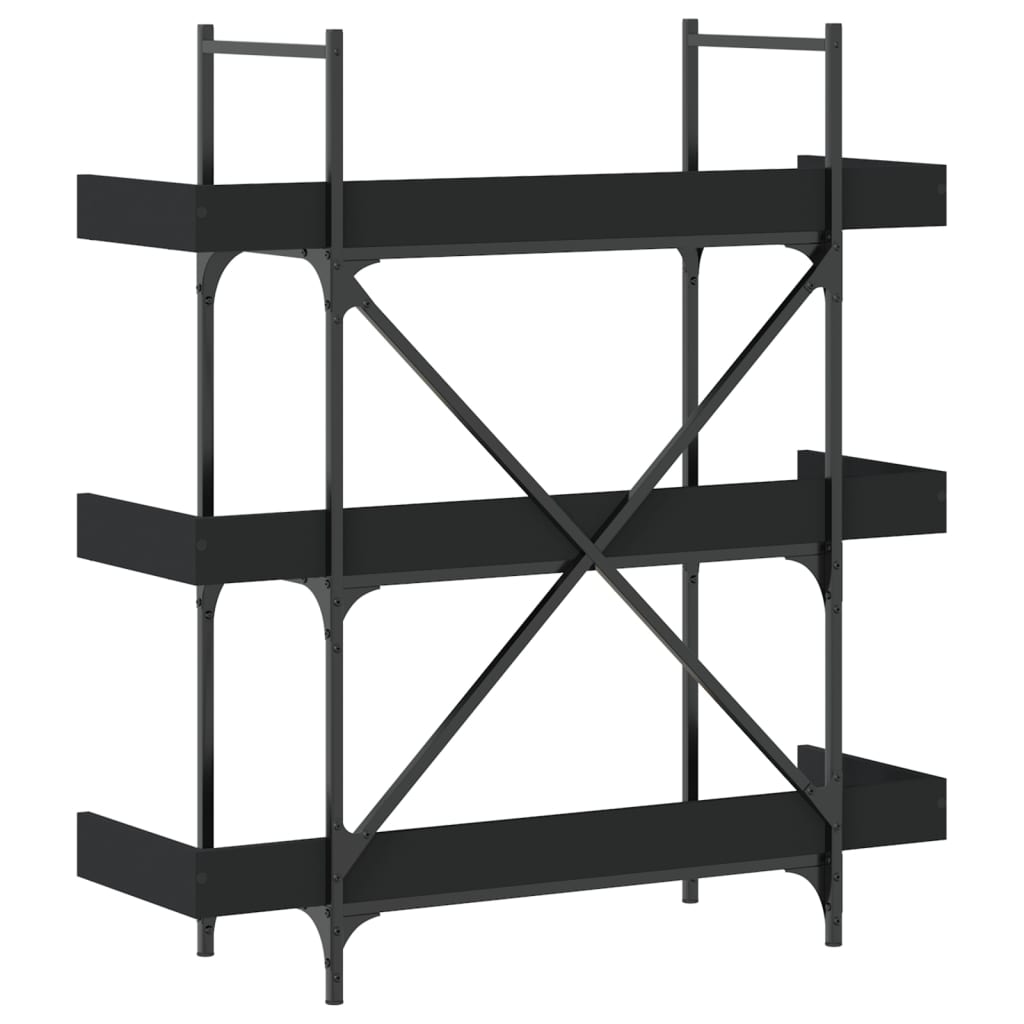Bibliothèque à 3 niveaux noir 100x33x108,5 cm bois d'ingénierie - XIOS