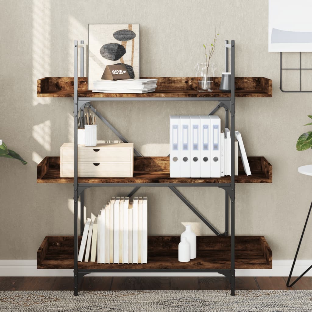 Bibliothèque à 3 niveaux chêne fumé 100x33x108,5 cm - XIOS