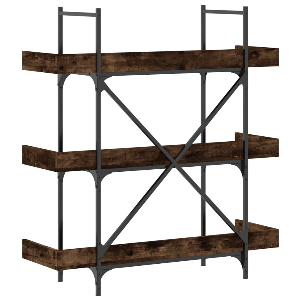 Bibliothèque à 3 niveaux chêne fumé 100x33x108,5 cm - XIOS