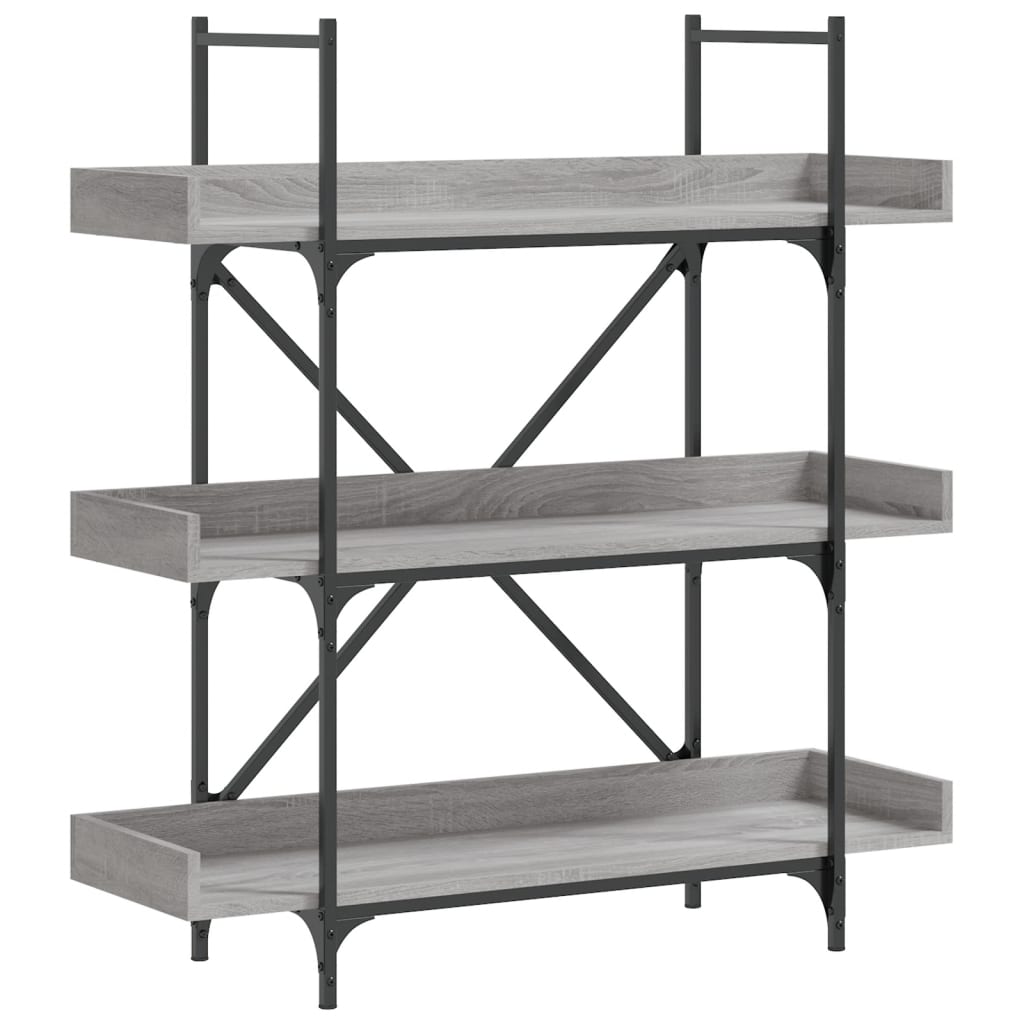 Bibliothèque à 3 niveaux sonoma gris 100x33x108,5 cm - XIOS