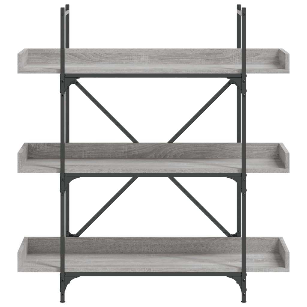 Bibliothèque à 3 niveaux sonoma gris 100x33x108,5 cm - XIOS