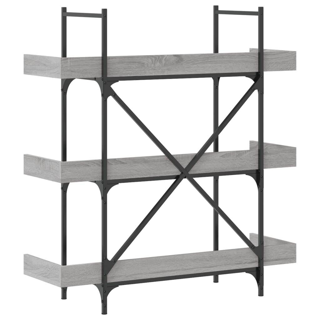 Bibliothèque à 3 niveaux sonoma gris 100x33x108,5 cm - XIOS
