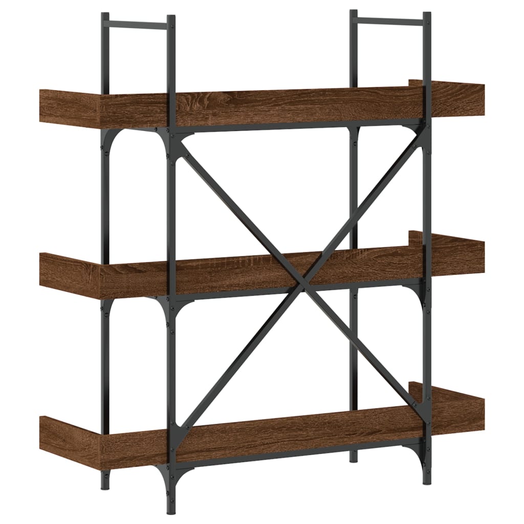 Bibliothèque à 3 niveaux chêne marron 100x33x108,5 cm - XIOS