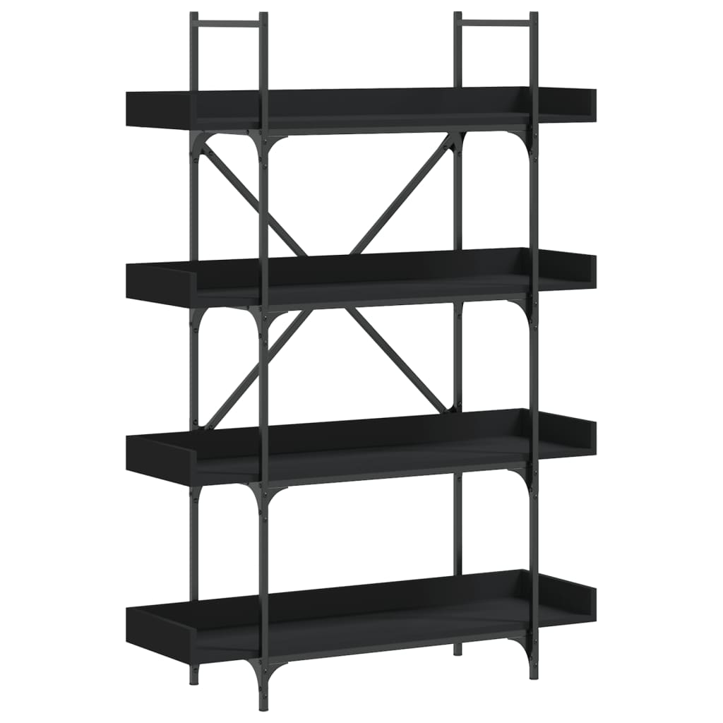 Bibliothèque à 4 niveaux noir 100x33x145,5 cm bois d'ingénierie - XIOS