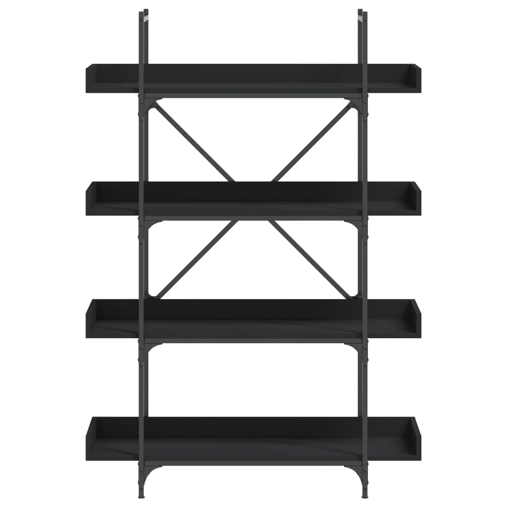 Bibliothèque à 4 niveaux noir 100x33x145,5 cm bois d'ingénierie - XIOS
