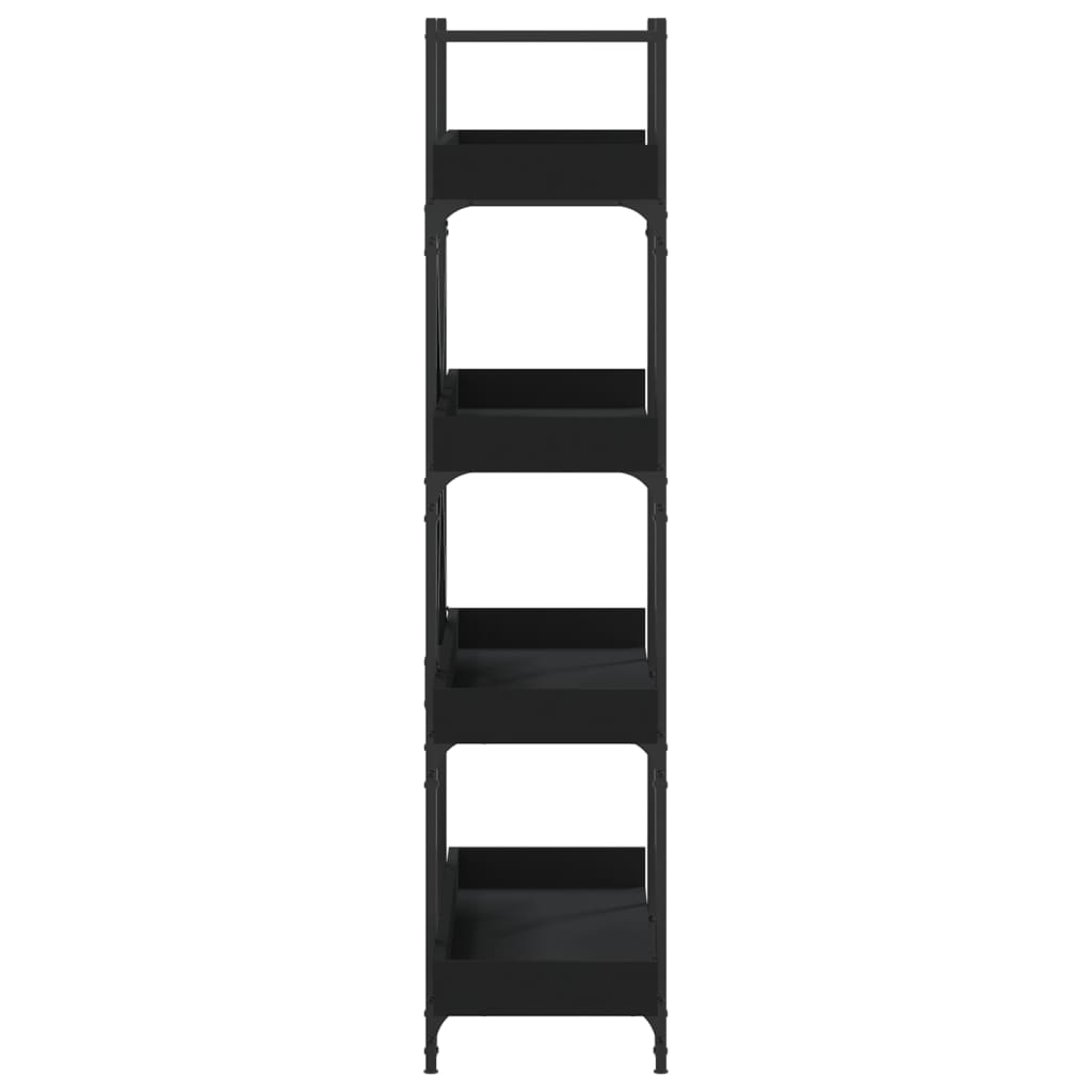 Bibliothèque à 4 niveaux noir 100x33x145,5 cm bois d'ingénierie - XIOS