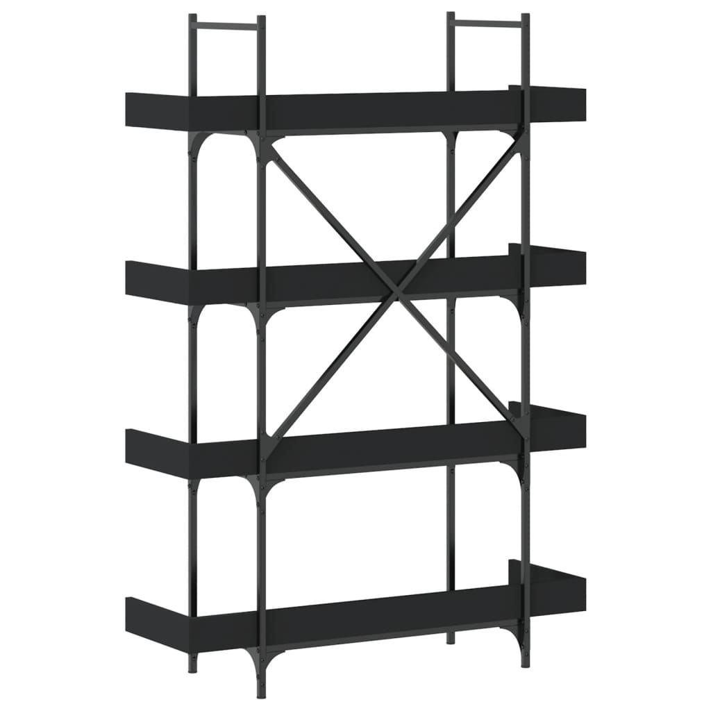 Bibliothèque à 4 niveaux noir 100x33x145,5 cm bois d'ingénierie - XIOS