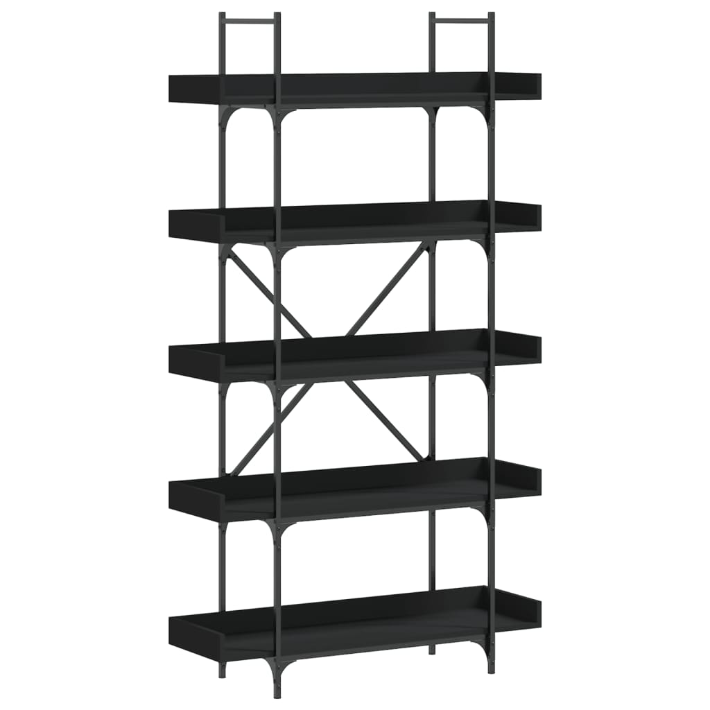 Bibliothèque 5 niveaux noir 100x33x180,5 cm bois d'ingénierie - XIOS