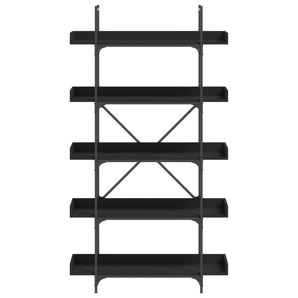 Bibliothèque 5 niveaux noir 100x33x180,5 cm bois d'ingénierie - XIOS