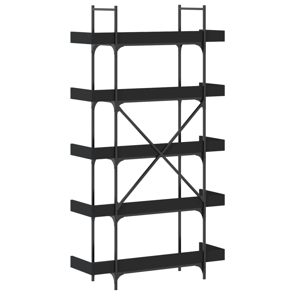 Bibliothèque 5 niveaux noir 100x33x180,5 cm bois d'ingénierie - XIOS