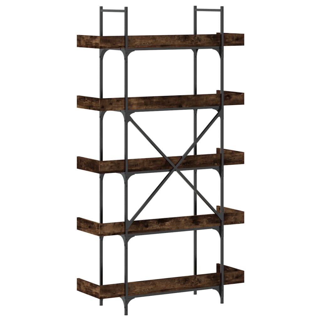 Bibliothèque 5 niveaux chêne fumé 100x33x180,5 cm - XIOS