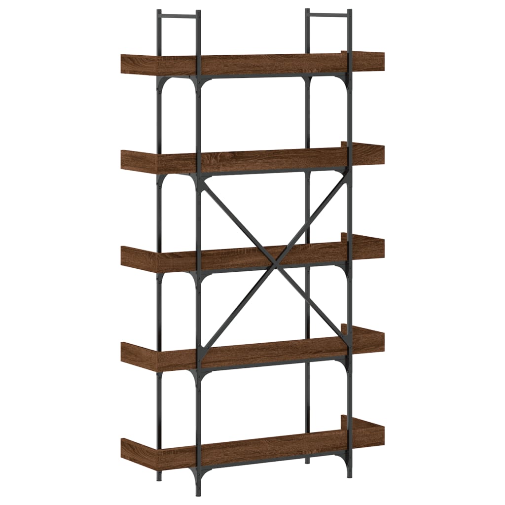 Bibliothèque 5 niveaux chêne marron 100x33x180,5 cm - XIOS