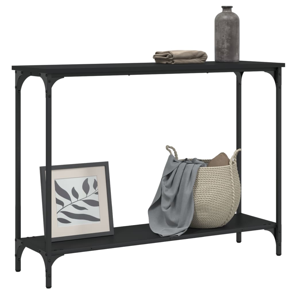 Table console noir 101x30,5x75 cm bois d'ingénierie - XIOS
