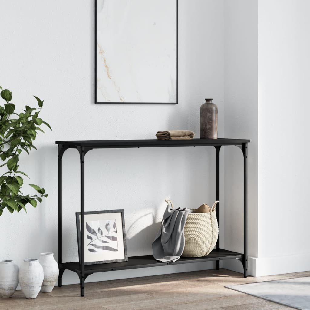 Table console noir 101x30,5x75 cm bois d'ingénierie - XIOS