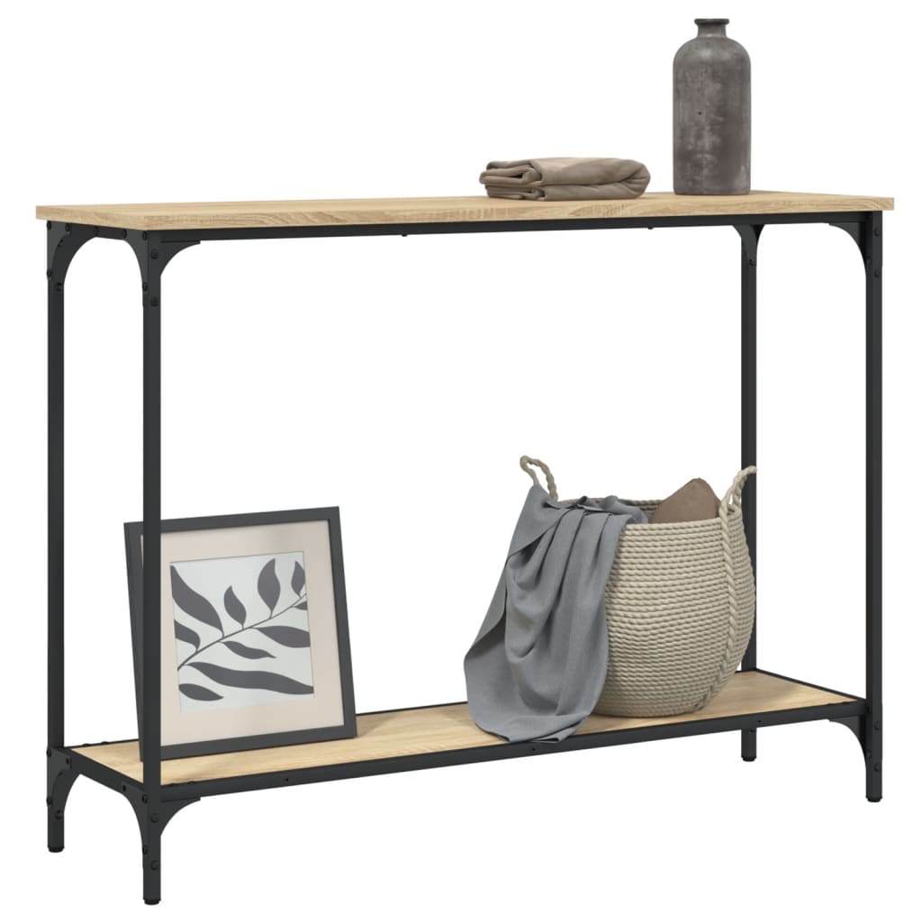 Table console chêne sonoma 101x30,5x75 cm bois d'ingénierie - XIOS