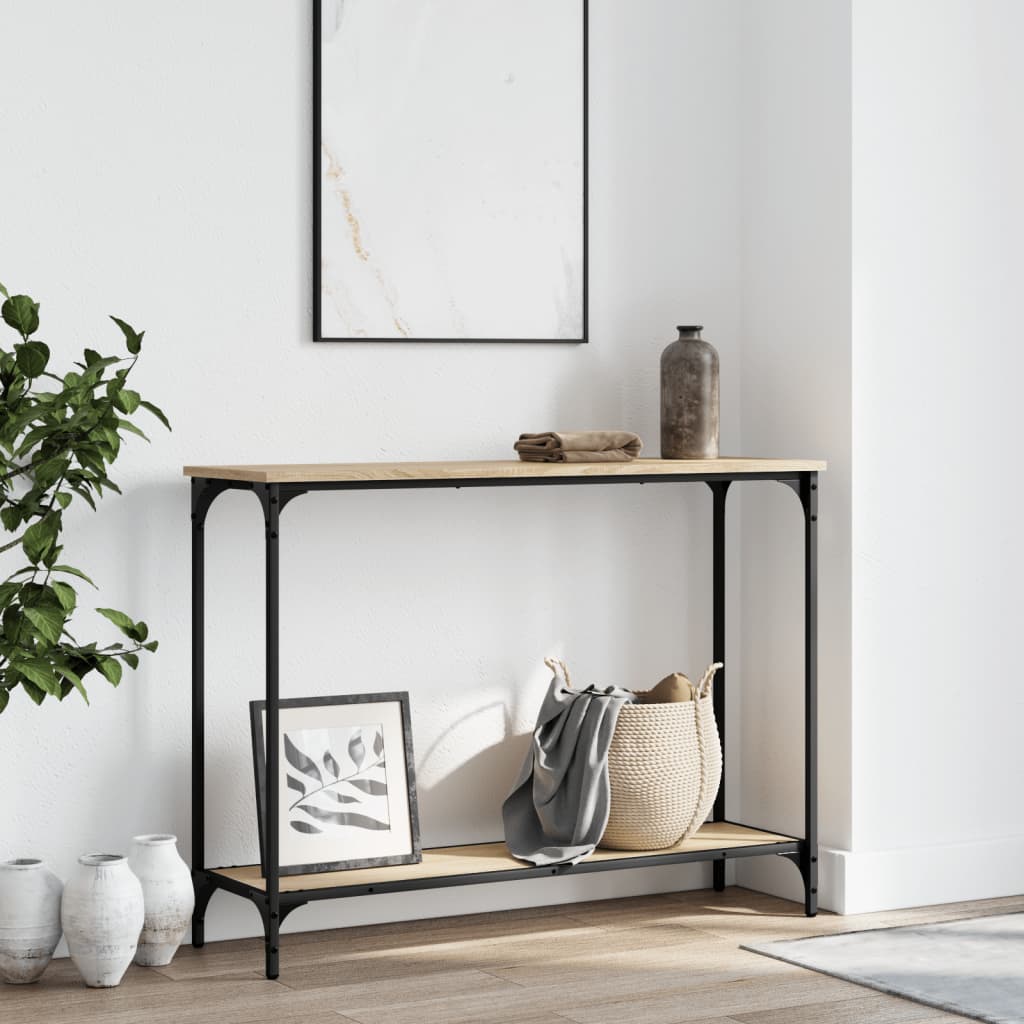 Table console chêne sonoma 101x30,5x75 cm bois d'ingénierie - XIOS