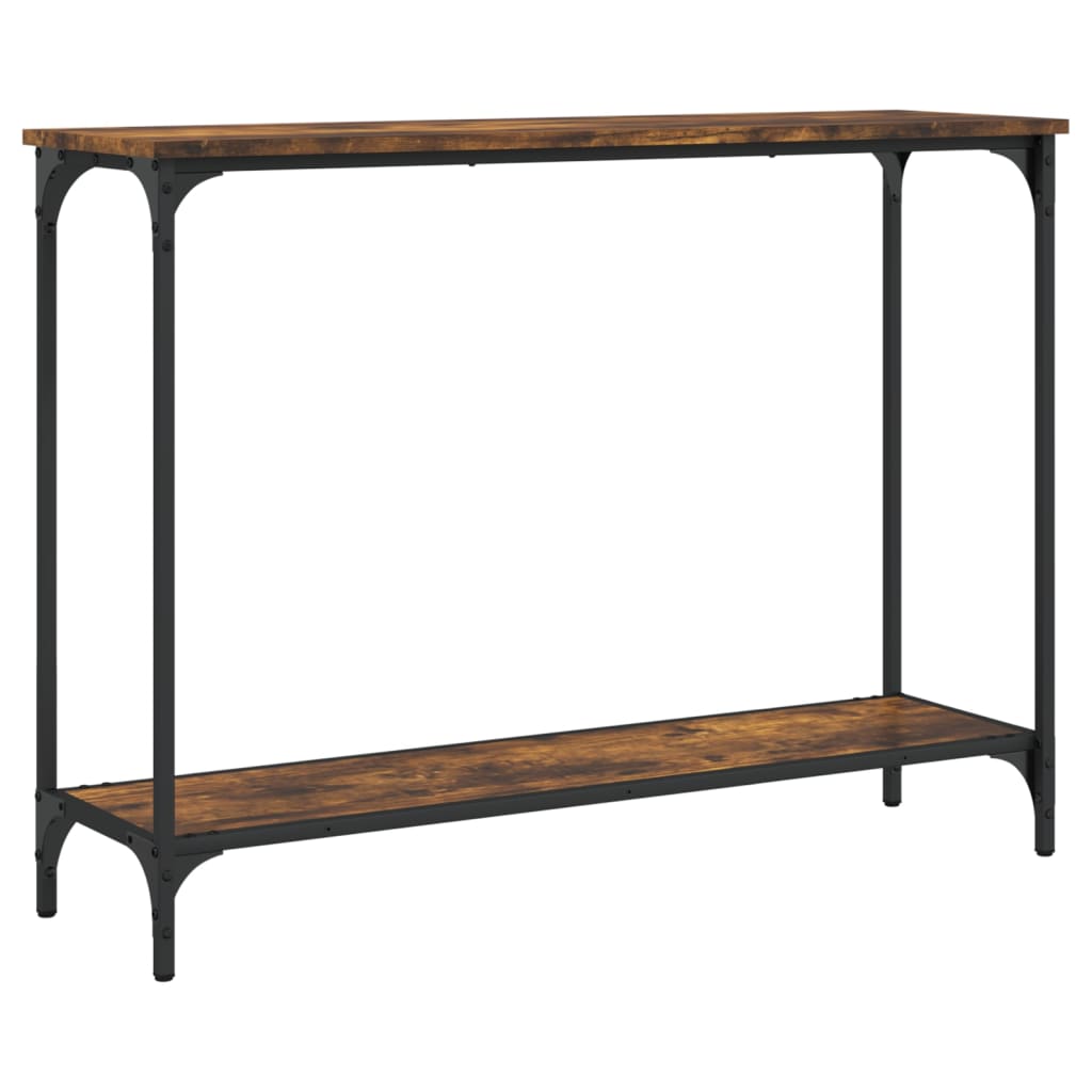 Table console chêne fumé 101x30,5x75 cm bois d'ingénierie - XIOS