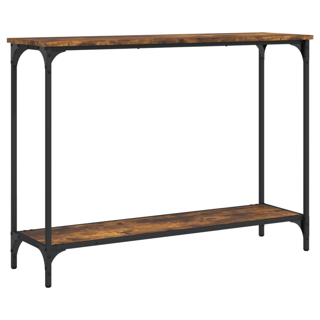 Table console chêne fumé 101x30,5x75 cm bois d'ingénierie - XIOS