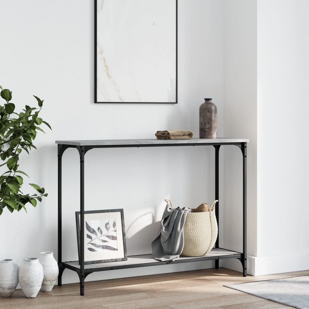 Table console sonoma gris 101x30,5x75 cm bois d'ingénierie - XIOS