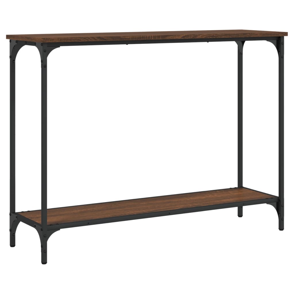 Table console chêne marron 101x30,5x75 cm bois d'ingénierie - XIOS