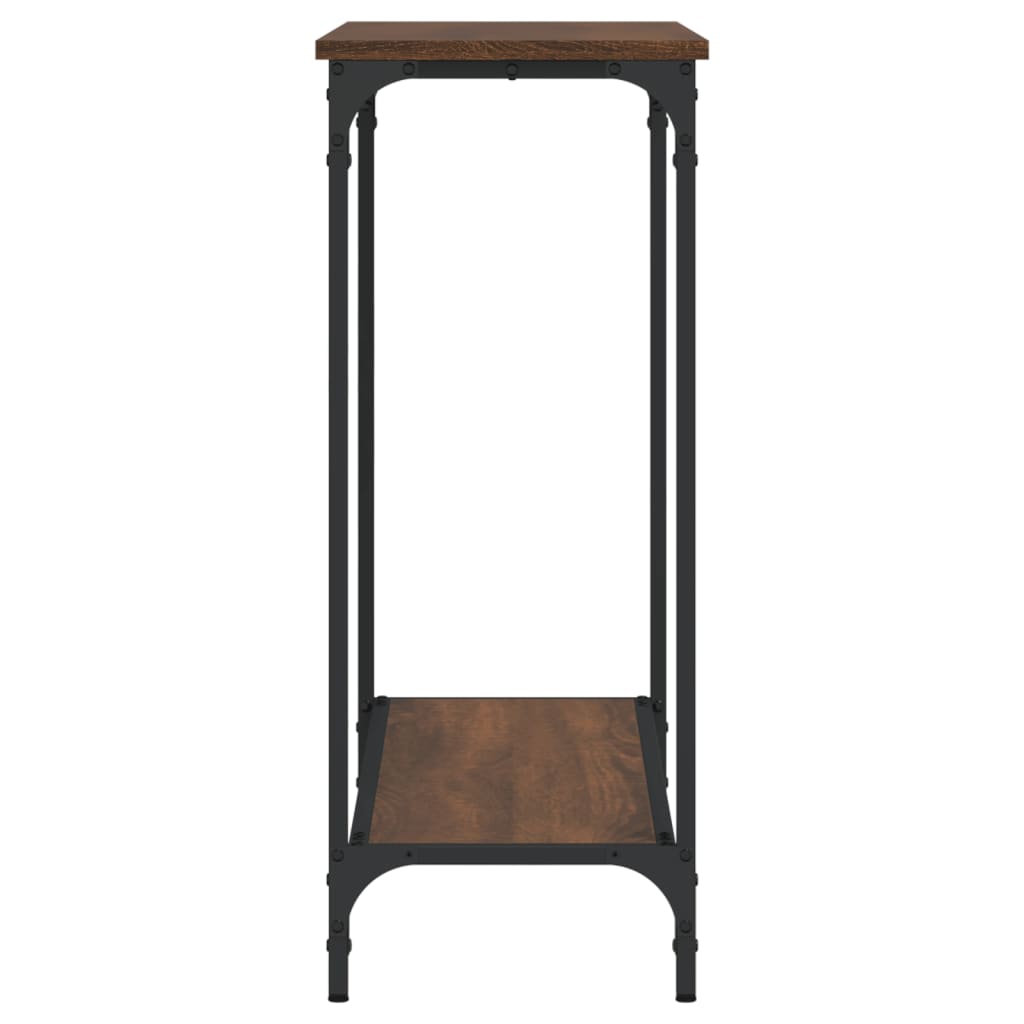 Table console chêne marron 101x30,5x75 cm bois d'ingénierie - XIOS