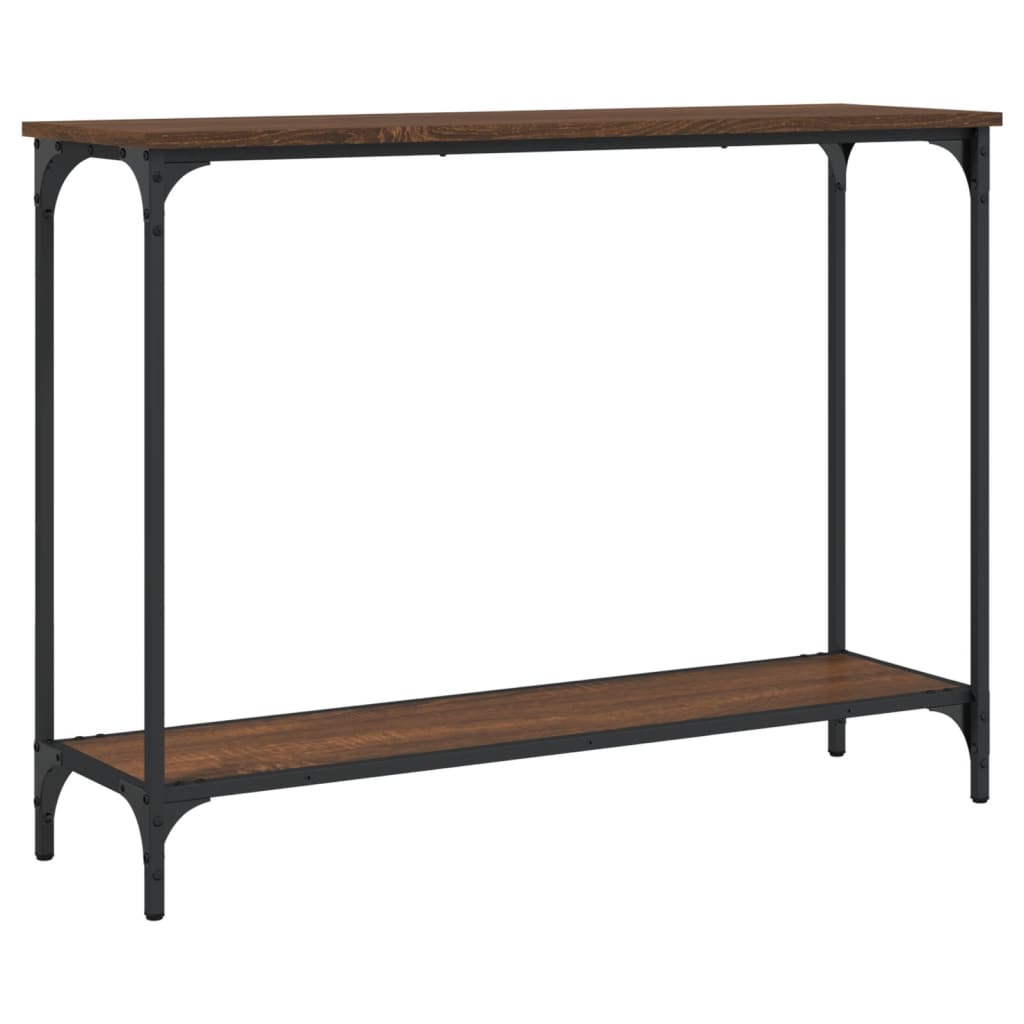 Table console chêne marron 101x30,5x75 cm bois d'ingénierie - XIOS