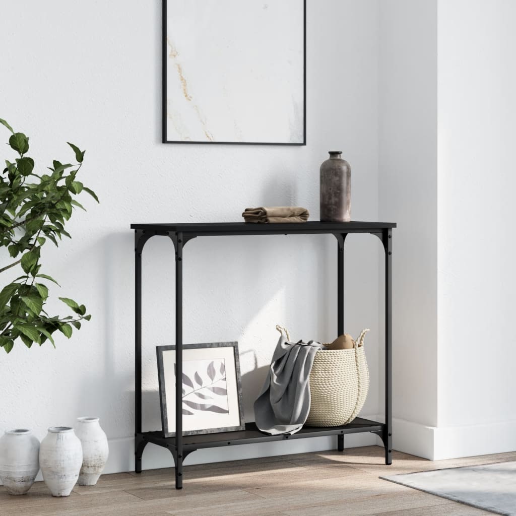 Table console noir 75x30,5x75 cm bois d'ingénierie - XIOS
