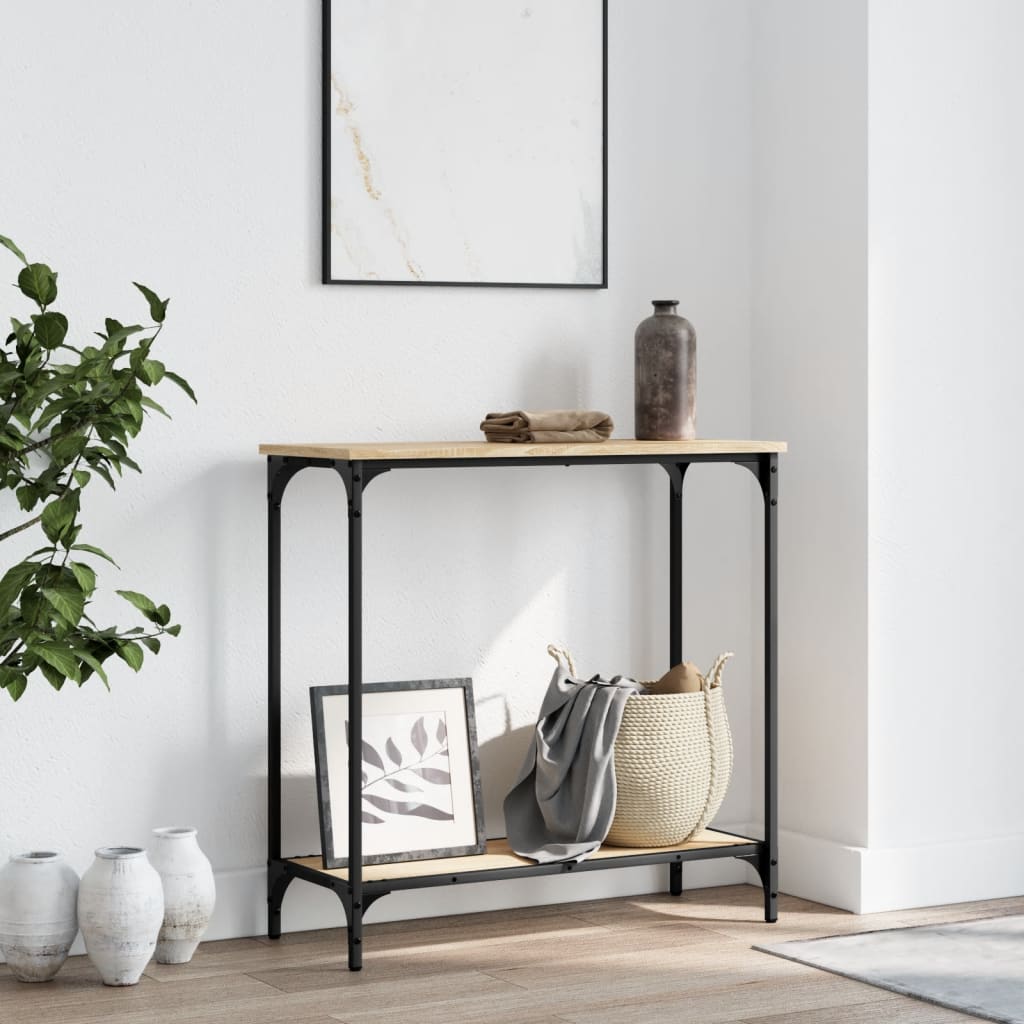 Table console chêne sonoma 75x30,5x75 cm bois d'ingénierie - XIOS