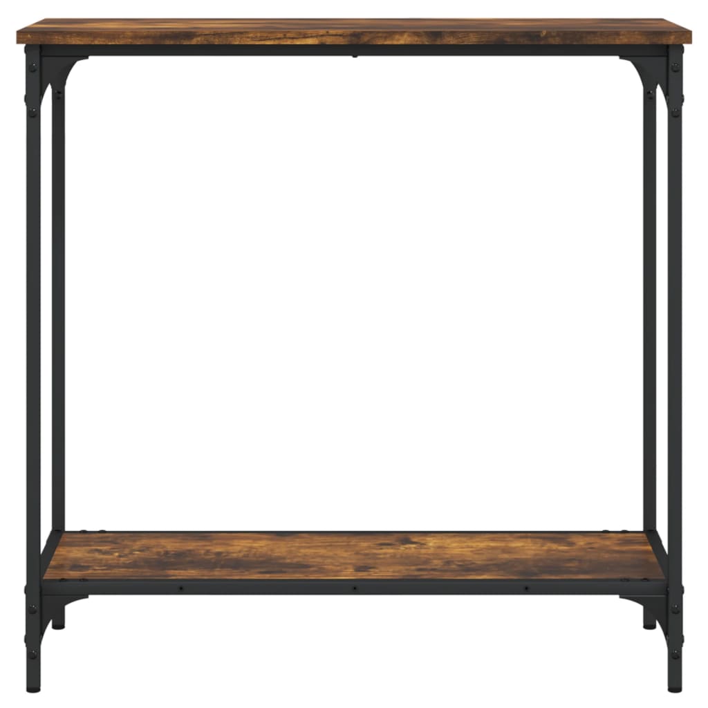 Table console chêne fumé 75x30,5x75 cm bois d'ingénierie - XIOS