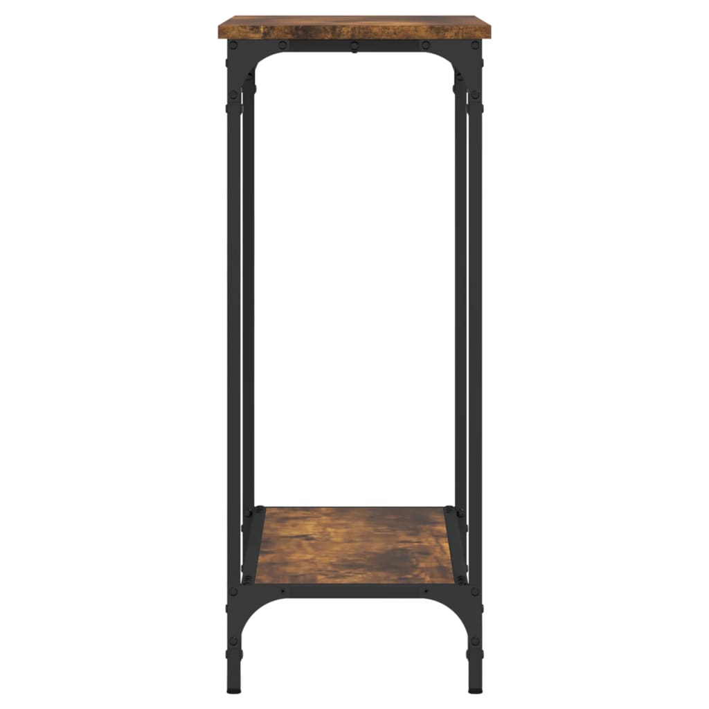 Table console chêne fumé 75x30,5x75 cm bois d'ingénierie - XIOS