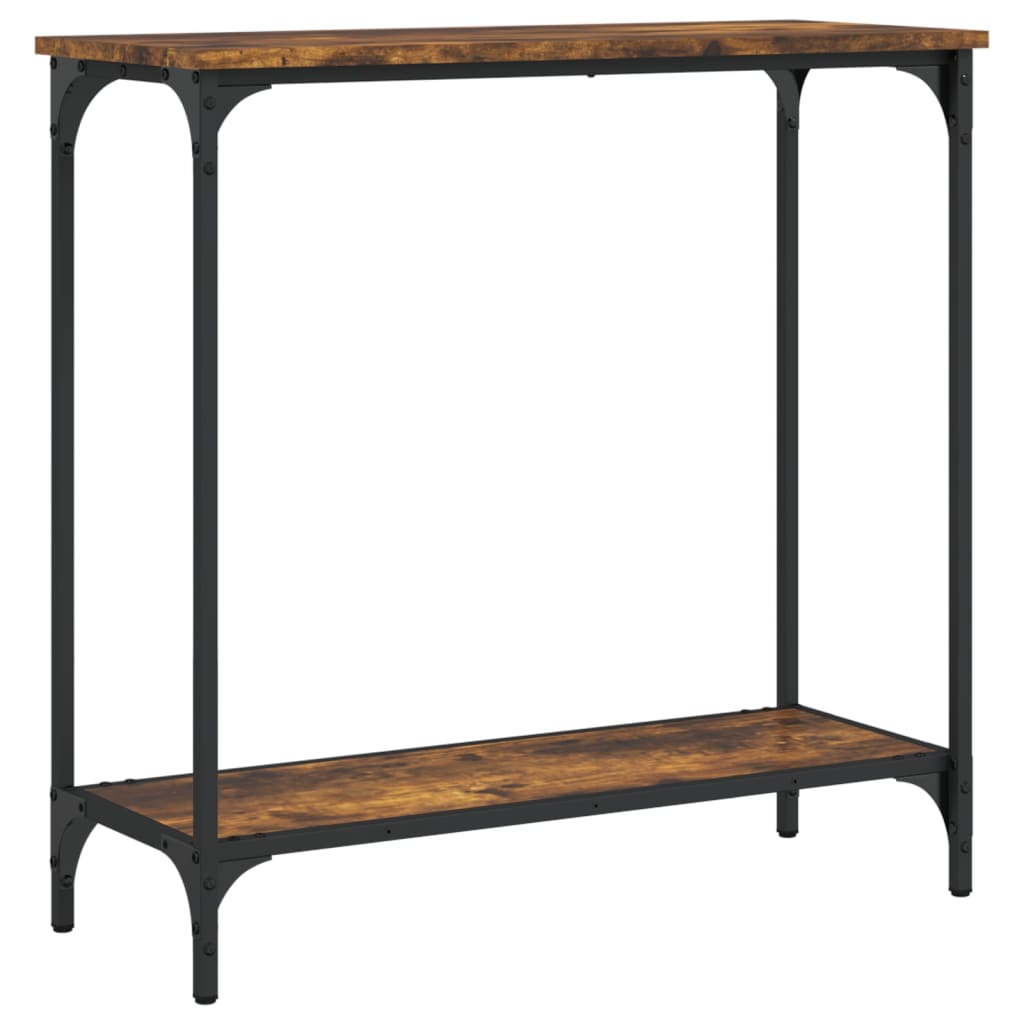 Table console chêne fumé 75x30,5x75 cm bois d'ingénierie - XIOS