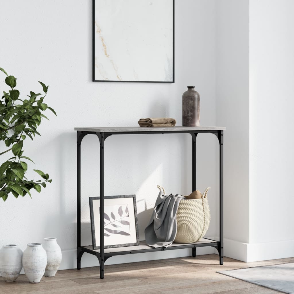 Table console sonoma gris 75x30,5x75 cm bois d'ingénierie - XIOS