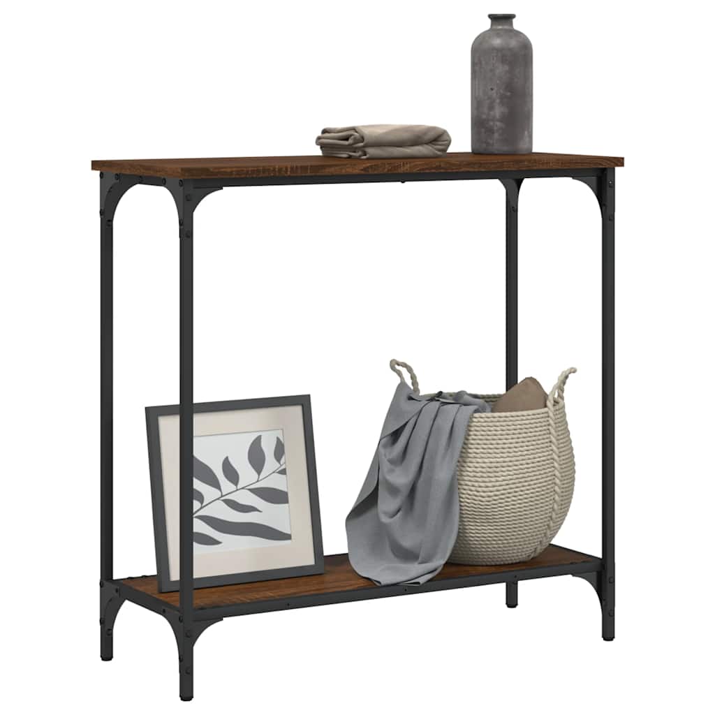 Table console chêne marron 75x30,5x75 cm bois d'ingénierie - XIOS