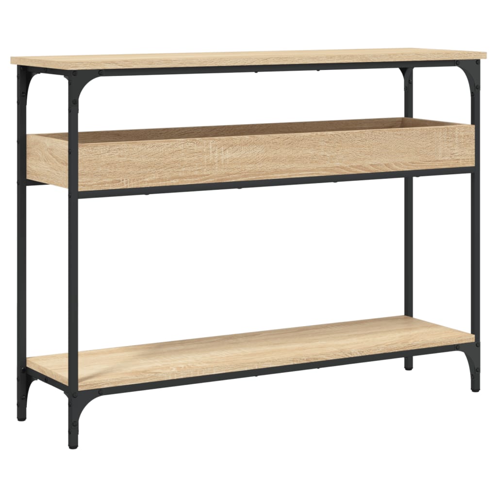 Table console avec étagère chêne sonoma 100x29x75 cm - XIOS
