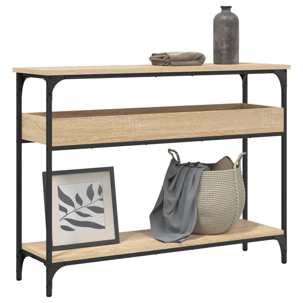 Table console avec étagère chêne sonoma 100x29x75 cm - XIOS