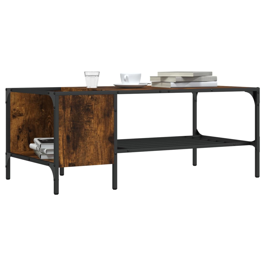 Table basse avec support chêne fumé 100x51x40cm bois ingénierie Tables basses vidaXL